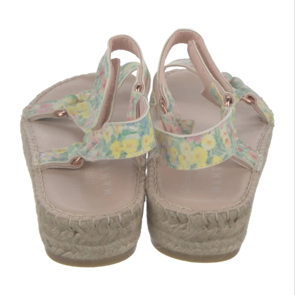 LOVESHACKFANCY X MANEBI NORDIC Suede Printed Espadrille Women's 41, 11 New